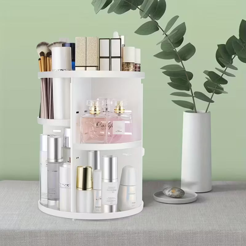 360 Makeup Organizer Box/ Cosmetic Makeup Storage Holder Organizer Adjustable 360 Rotation Box, Multicolor.