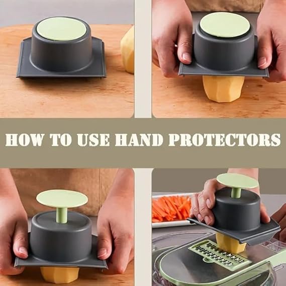 9-in-1 Vegetable Cutter/ Premium Vegetable Chopper, 9-in-1 Multifunctional Slicer, Cutter, Shredder,Interchangeable Blades, Multicolor.