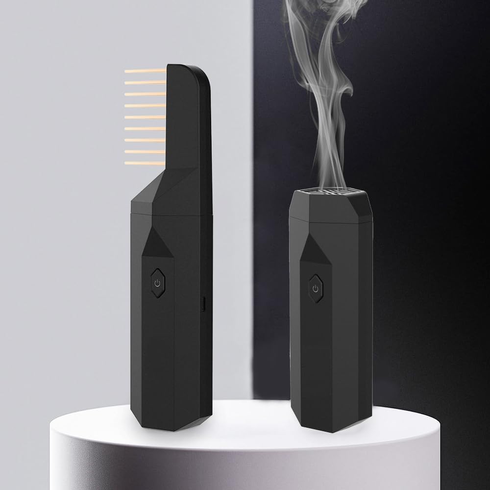 Hair Bakhoor/ Electronic Incense Burner, 2 in 1 Portable Electronic Incense Burner Mood & Hair Burner with Integrated Comb, Multicolor.