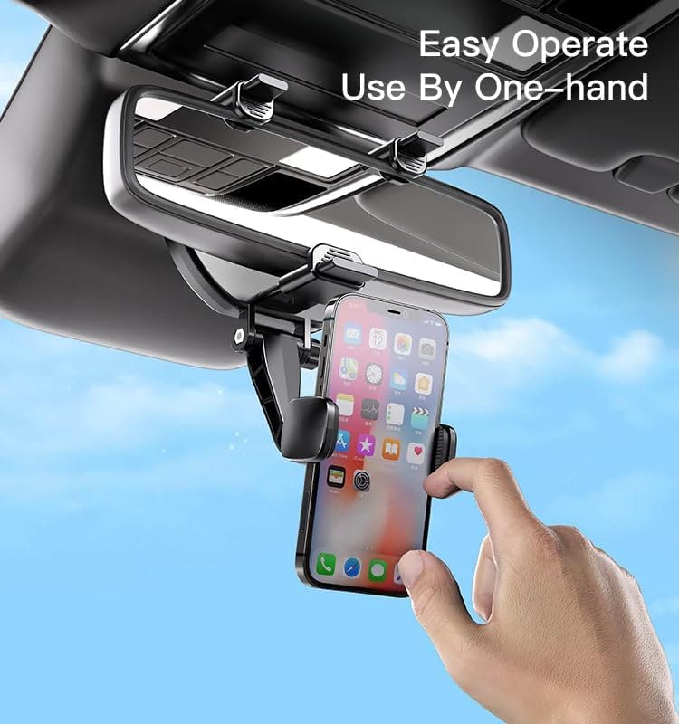 Car Mirror Phone Holder/ Car Mirror Phone Holder, Hands-Free, Adjustable, Multi-Functional Mount, No Battery Needed, Easy Installation.
