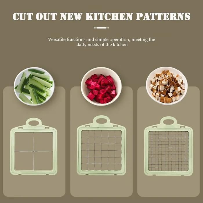 9-in-1 Vegetable Cutter/ Premium Vegetable Chopper, 9-in-1 Multifunctional Slicer, Cutter, Shredder,Interchangeable Blades, Multicolor.