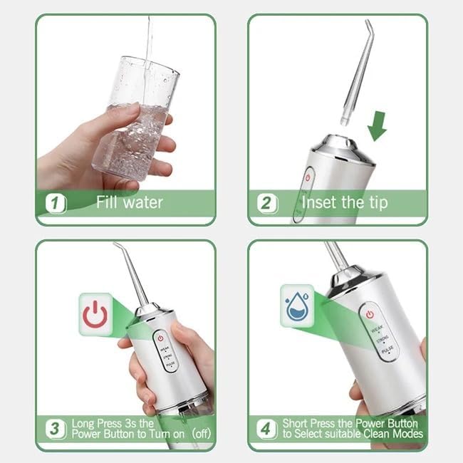 Portable Oral Irrigator/  360° Rotatable Nozzles, USB Charging, Lithium Battery, Suitable for Men and Women's Daily Dental Care & Gum Cleaning, Multicolor.
