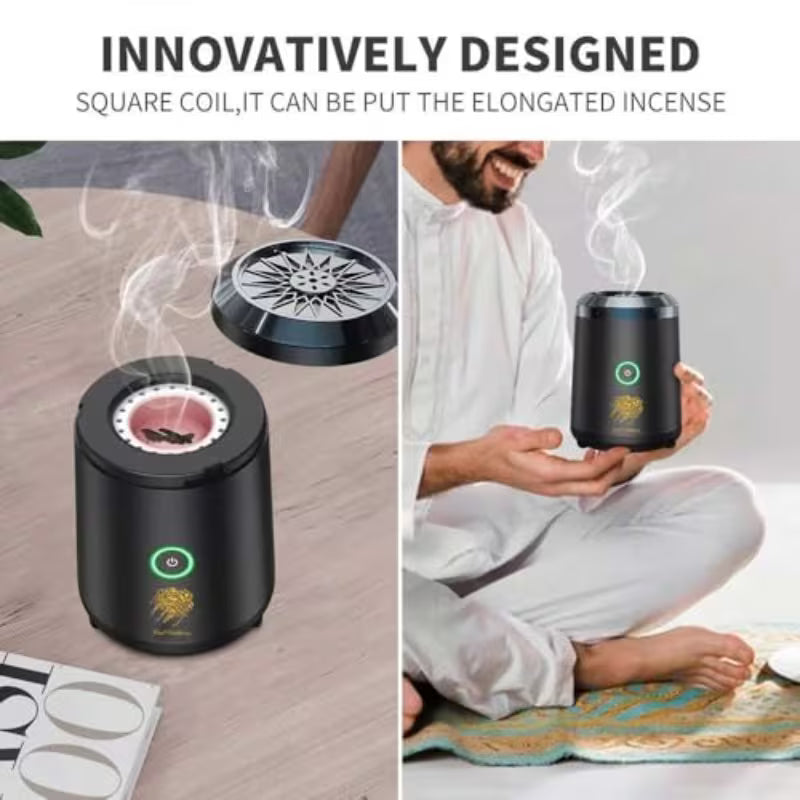 Bukhoor Perfume Dispenser Smart/ Smart Electric Bukhoor Burner & Aroma Diffuser - USB-Powered, Portable with Digital Display, Auto Shut-Off, Design.