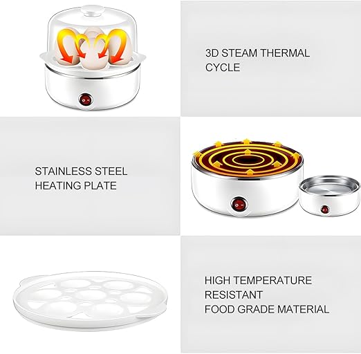 Egg Boiler/ 350w European Standard Electric Egg Steamer, Overheat Protection, Non-Stick Cooking Surface, Compact Kitchen Appliance for Eggs, Multicolor.