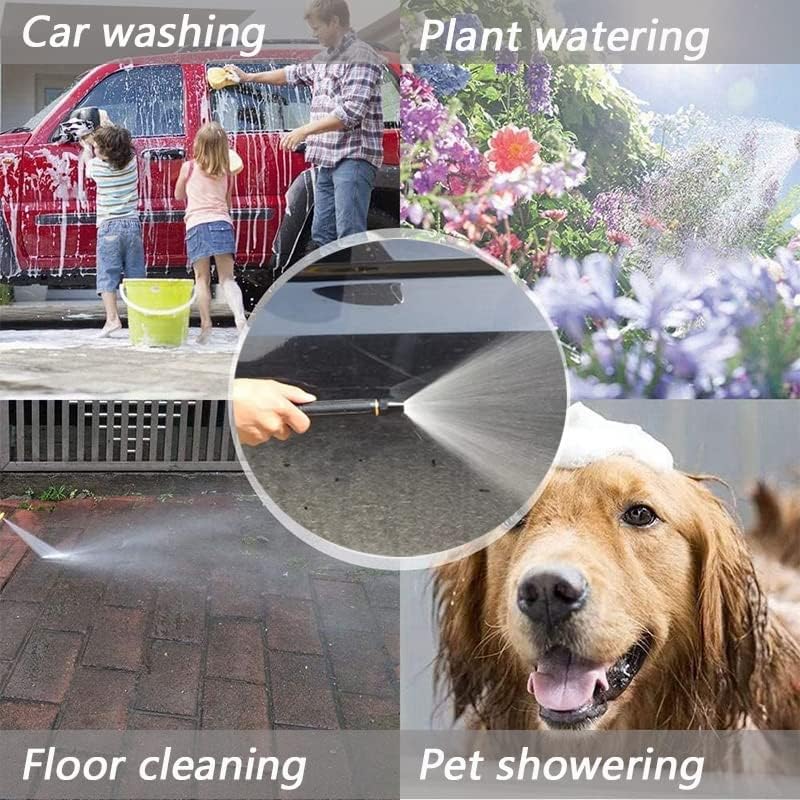 Portable Water Hose Nozzle/ 360-Degree Rotating High-Pressure Metal Hose Nozzle Set - Fit for Garden Irrigation & Car Wash, Outdoor Watering Tool.