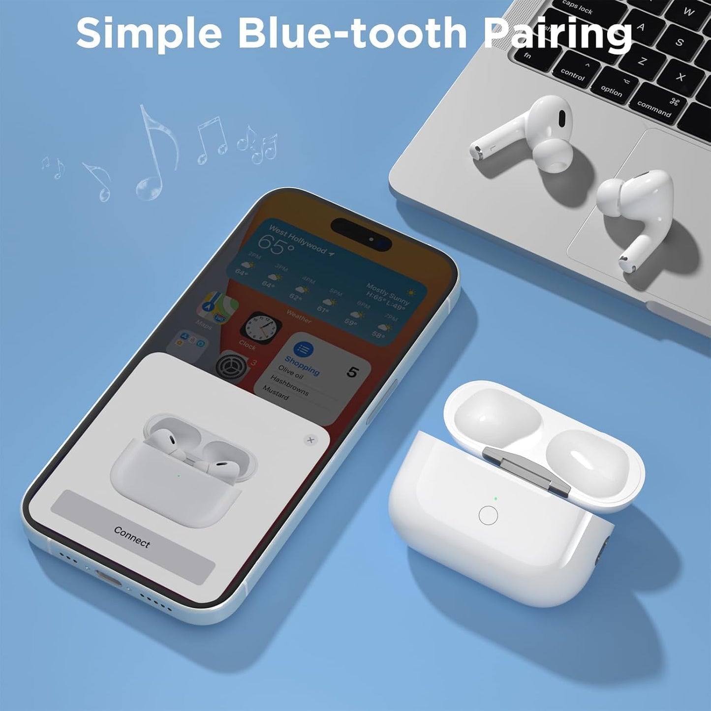 Airbuds Pro 2/ Bluetooth Headphones, Active Noise Cancellation, Transparency, Personalized Spatial Audio, High-Fidelity Sound, USB-C Charging.