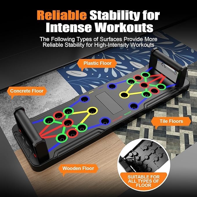 Push-Up Board/ Push Up Board Combo Pack for Men & Women - Abdominal Workout for Home & Gym Use,Foldable Body Building Push Up Rack Board, Multicolor.