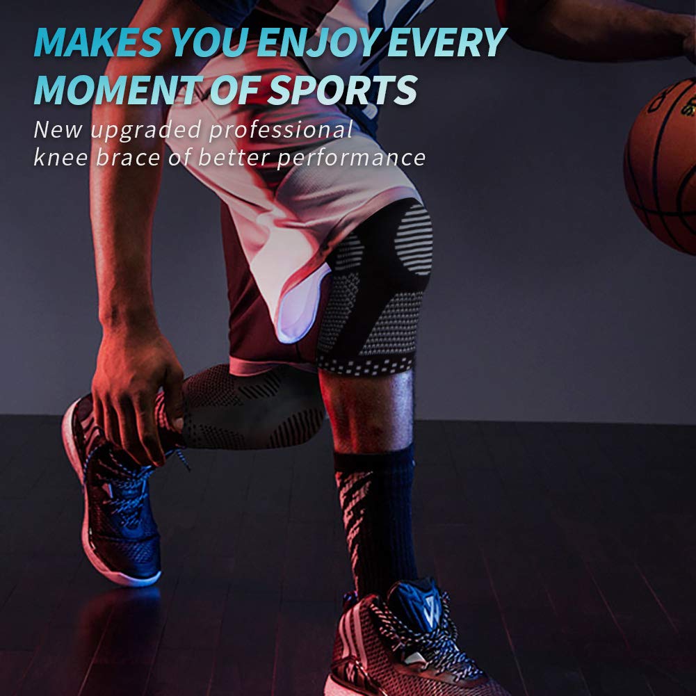 Knee Supporter/ Anti Slip Knee Brace Compression Sleeve with Patella Gel Pads & Side Stabilizers for Running,Meniscus Tear,Arthritis,Joint Pain Relief, Multicolor.