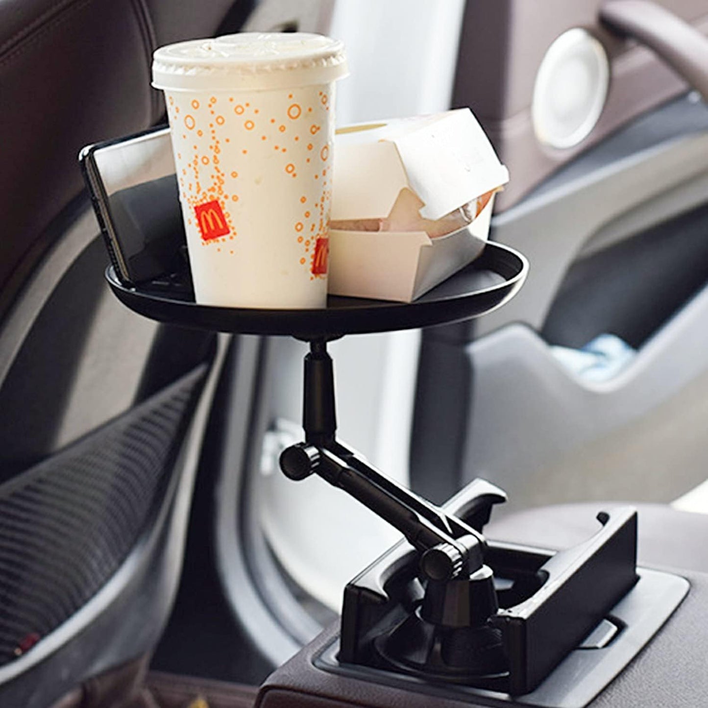 Cup Holder Food Tray/ Car Cup Holder Tray, Car Tray Table for Eating with Cell Phone Slot, 360° Swivel Tray Fits Vehicle, Boats,Golf Cart, SUV,Truck and All Cars, Multicolor.