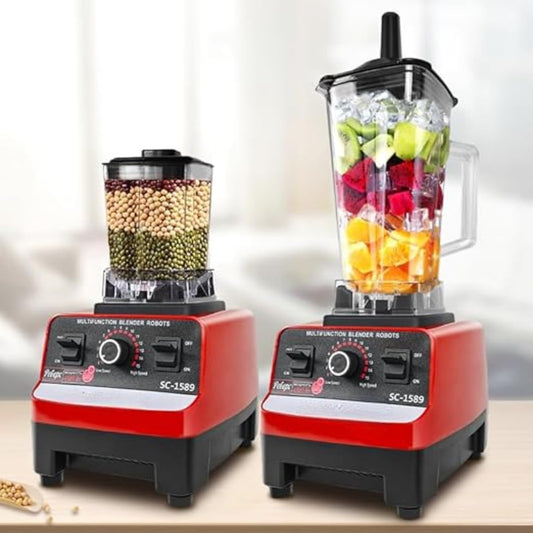 Electric Mixer Silver Crest with Meat Grinder/ Blender Juicer 4500W, Heavy Duty Commercial Grade Blender 6 Blades Mixer Juicer for Fruit Food Processor Grinder Mill, Chopper Mill and Ice Smoothies, Multicolor.