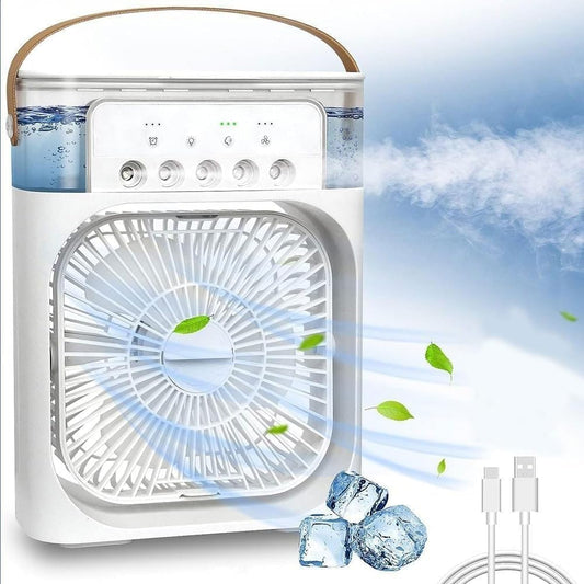 Cooling Fan With Ice/ Portable Air Conditioners, Mini Evaporative Cooler,USB Personal Conditioner, Cooling Fan for car Home Office Room, Multicolor.