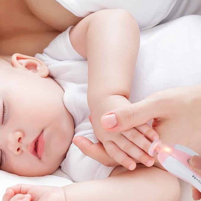 Baby Nail Trimmer/ Children's Electric Nail Trimmer, Safe Nail Clipper and File Set with 5 Replacement Heads, Trimming Polishing Beauty Kit, Multicolor.