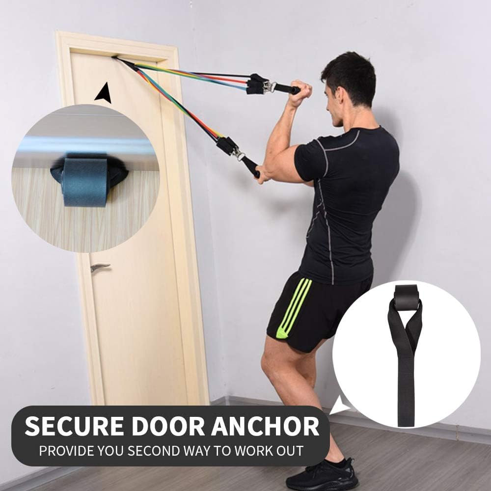 Bodybuilding Resistance Bands Set/ Resistance Bands Set,Workout Bands,Exercise Bands,Anchor,Handles,Portable Bag,Legs Ankle Straps for Muscle Training