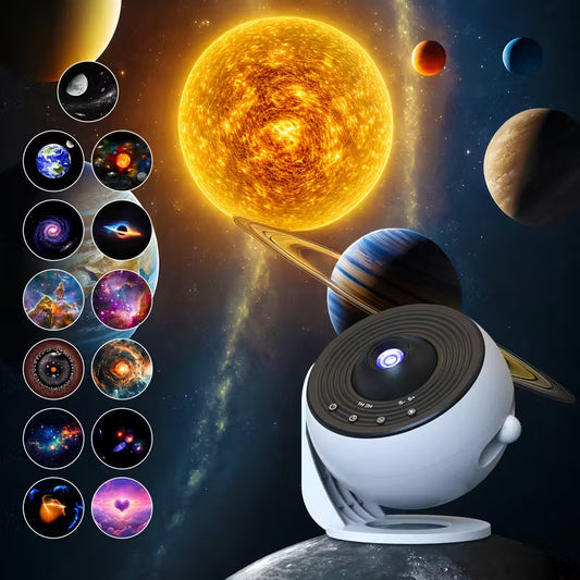 Planetarium Projector/ Galaxy Projector, 12 in 1 Planetarium Star Projector Realistic Starry Sky Night Light with Solar System, Multicolor.