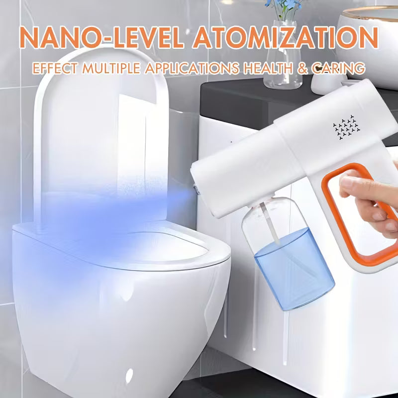 Nano Spray Disinfectant Mist Gun/ Ecolyte+ Handheld Rechargeable for Home, 380ml Tank For Extended Use Without Frequent Refills, Office, School or Garden, Multicolor.
