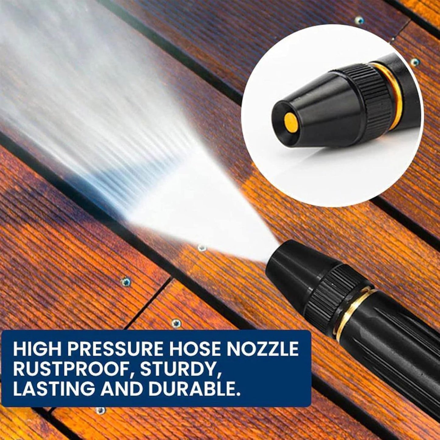Portable Water Hose Nozzle/ 360-Degree Rotating High-Pressure Metal Hose Nozzle Set - Fit for Garden Irrigation & Car Wash, Outdoor Watering Tool.