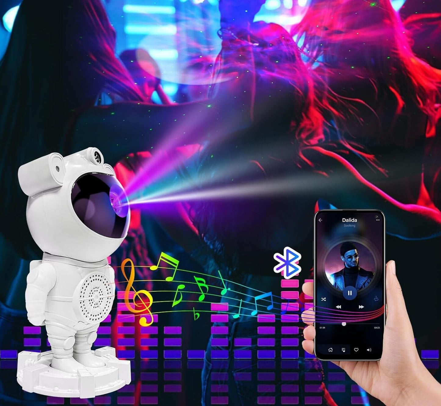 Astronaut Projector/ 360°Adjustable Design, Astronaut Nebula Galaxy Night Light Projector for Children Adults Baby Bedroom, Party Game Room.