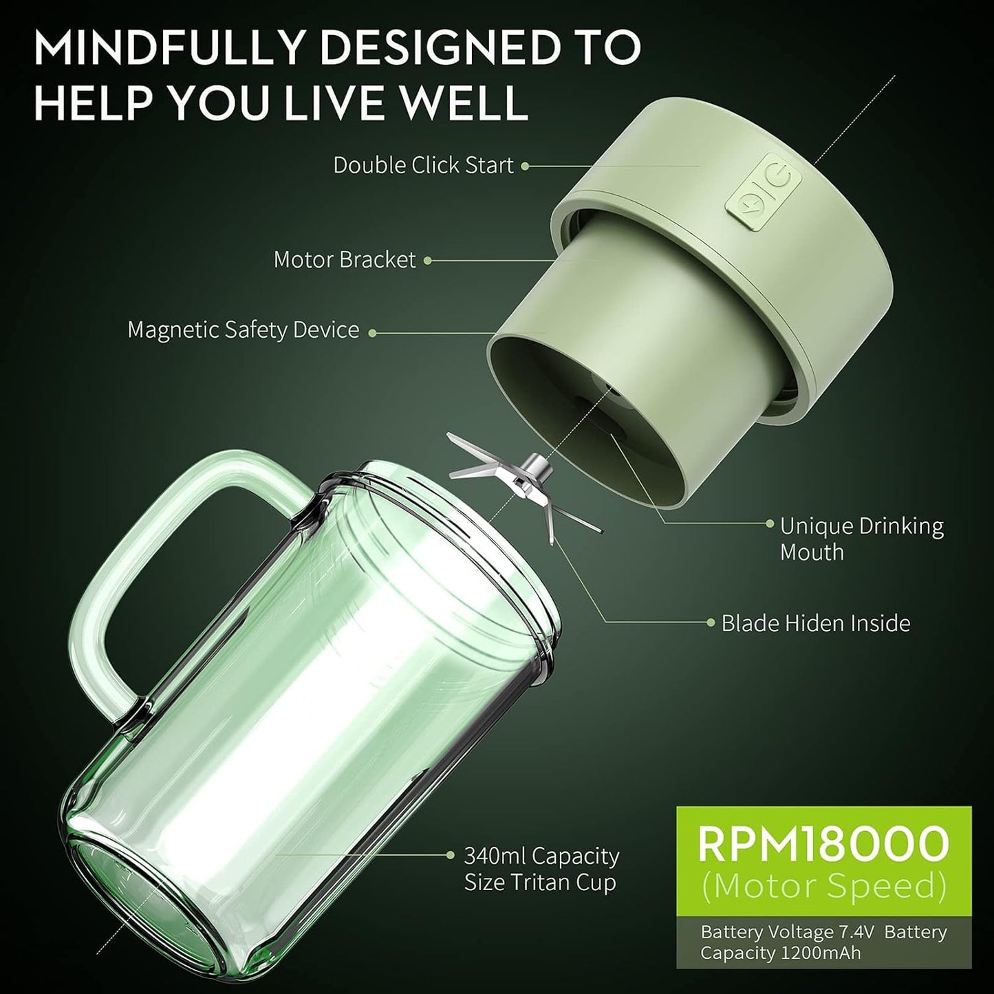 Crusher Juicer/ Portable Personal USB Electric Stainless Steel Fruit Juice Juicer, Cup Juicer, Blender, Juicer, Portable Straw Juicer, Portable Juice Blender, Multicolor.