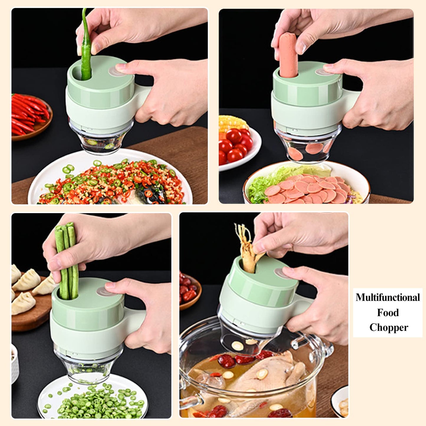 Food Chopper Handheld / Comfortable Handle Design, Non-Slip Handle For Effortless Use, Easy To Clean, Safe To Operate, And Gentle On Hands, Convenient Meal Prep, Multicolor.