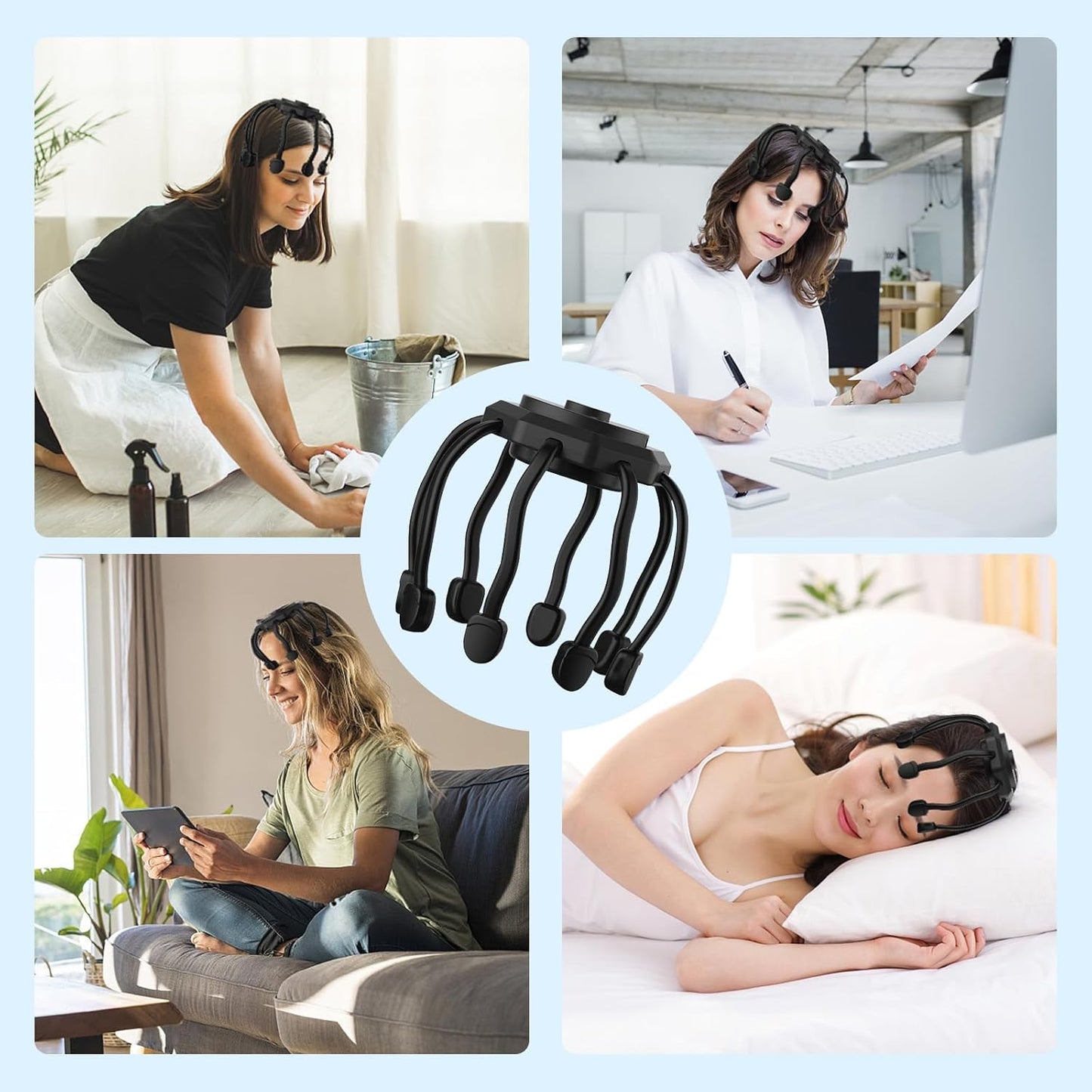 360° Ultra Head Massager/ Scalp Massager, Portable Head Scalp Massager Handheld Cordless Electric Scalp Massager Multi-Modes Vibration Head Massager, Multicolor.