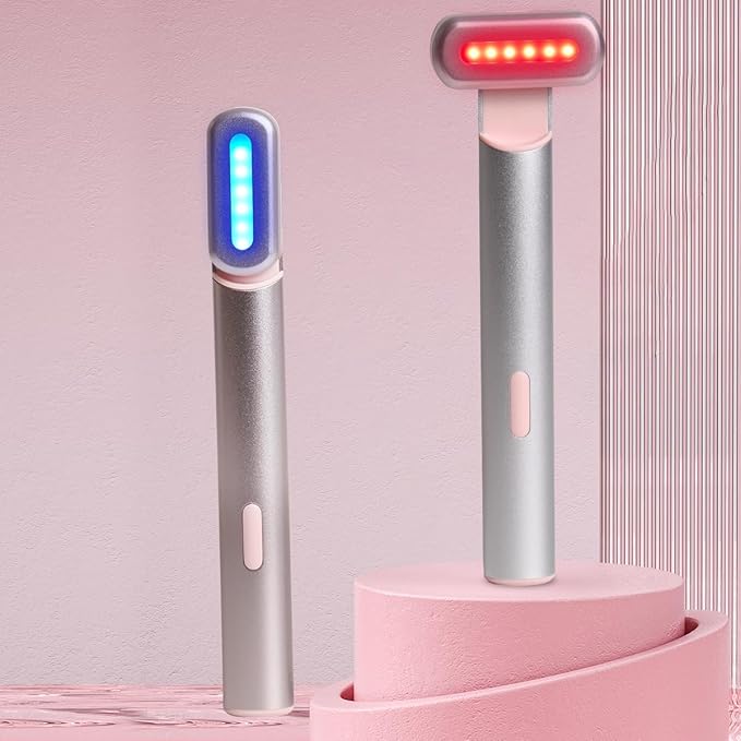 Eye Beauty Device/ Eye Beauty Device, Anti-Wrinkle Red&Blue Light Therapy Wand for Eyes and Face Facial Wand Face Lift, Portable Skincare Wands for Radiant Skin On The Go, Multicolor.