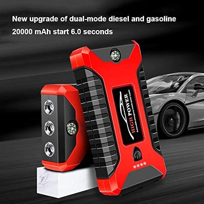 Jump Starter/ Emergency Charging, Versatile Use, Quick Solution, Cold-Resistant, Durable in Extreme Cold, Power Display, Advanced Safety Features, Multicolor.