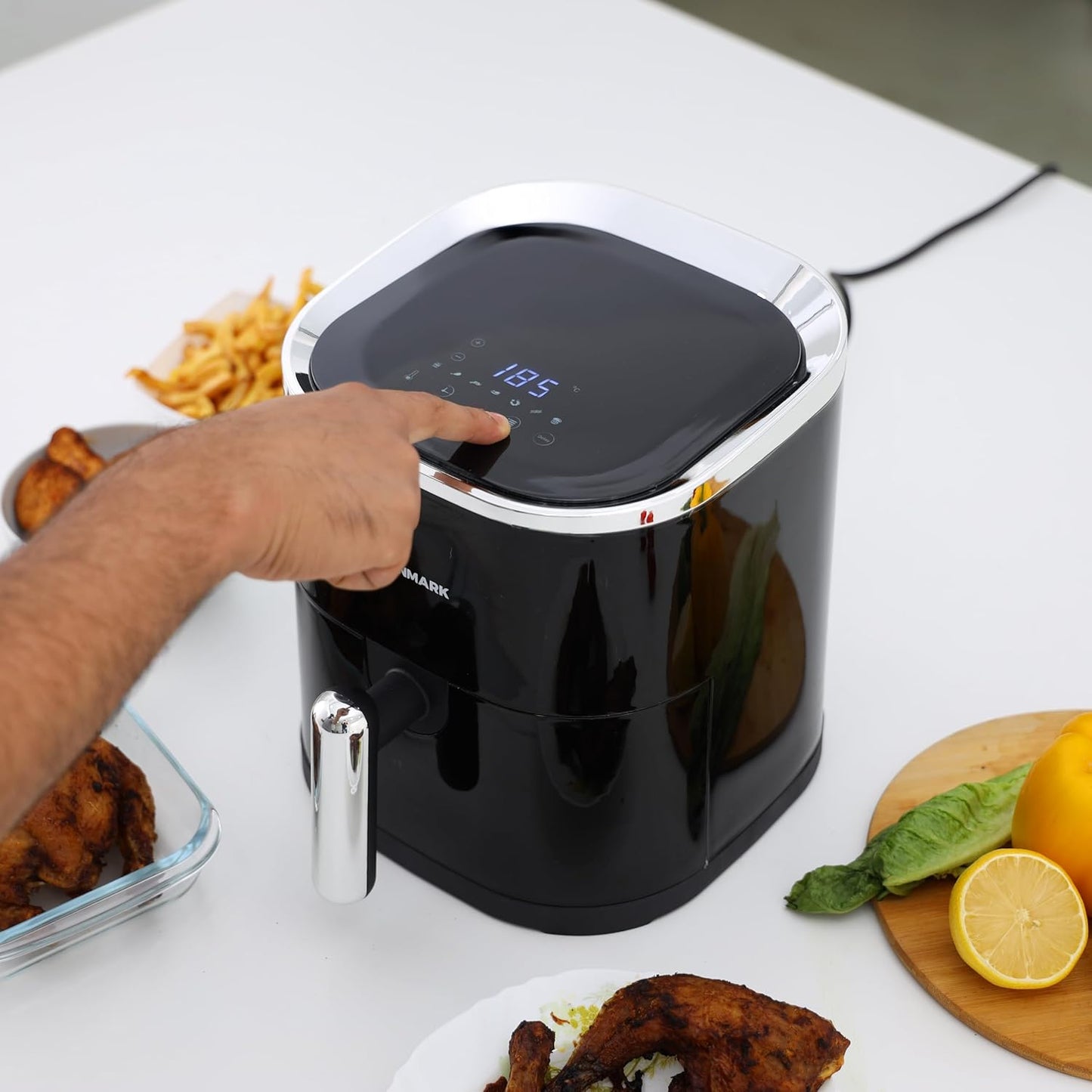Deep Air Fryer With Touch Display/ Perfect Capacity, Healthy Cooking Made Easy, Fast and Efficient Cooking, Multicolor.