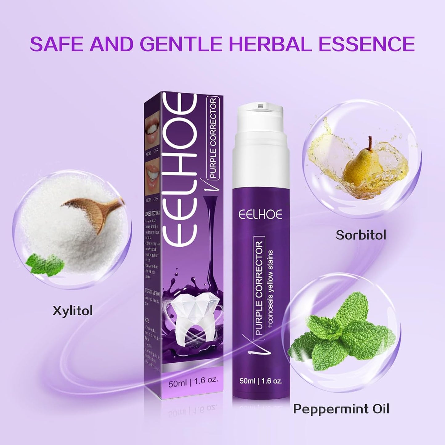 Purple Whitening Toothpaste/ Teeth Whitening Toothpaste - Deep Clean & Fresh Breath Toothpaste, Natural Pearl Essence for Dental Care, Whitening Toothpaste.