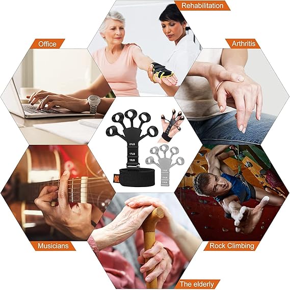 Metal-Hook Grip Strength Trainer, Hand Grip Strengthener for Fitness Training, Muscle Toning & Rehabilitation,  Flexible Strap Design, Grip Strength Trainer, Multicolor.