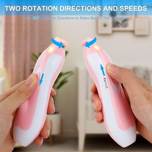 Baby Nail Trimmer/ Children's Electric Nail Trimmer, Safe Nail Clipper and File Set with 5 Replacement Heads, Trimming Polishing Beauty Kit, Multicolor.