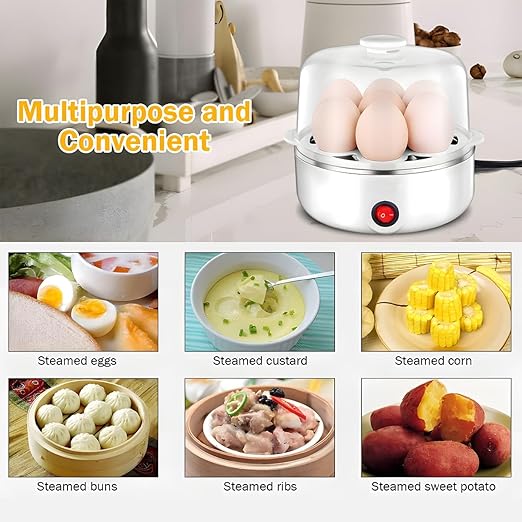 Egg Boiler/ 350w European Standard Electric Egg Steamer, Overheat Protection, Non-Stick Cooking Surface, Compact Kitchen Appliance for Eggs, Multicolor.