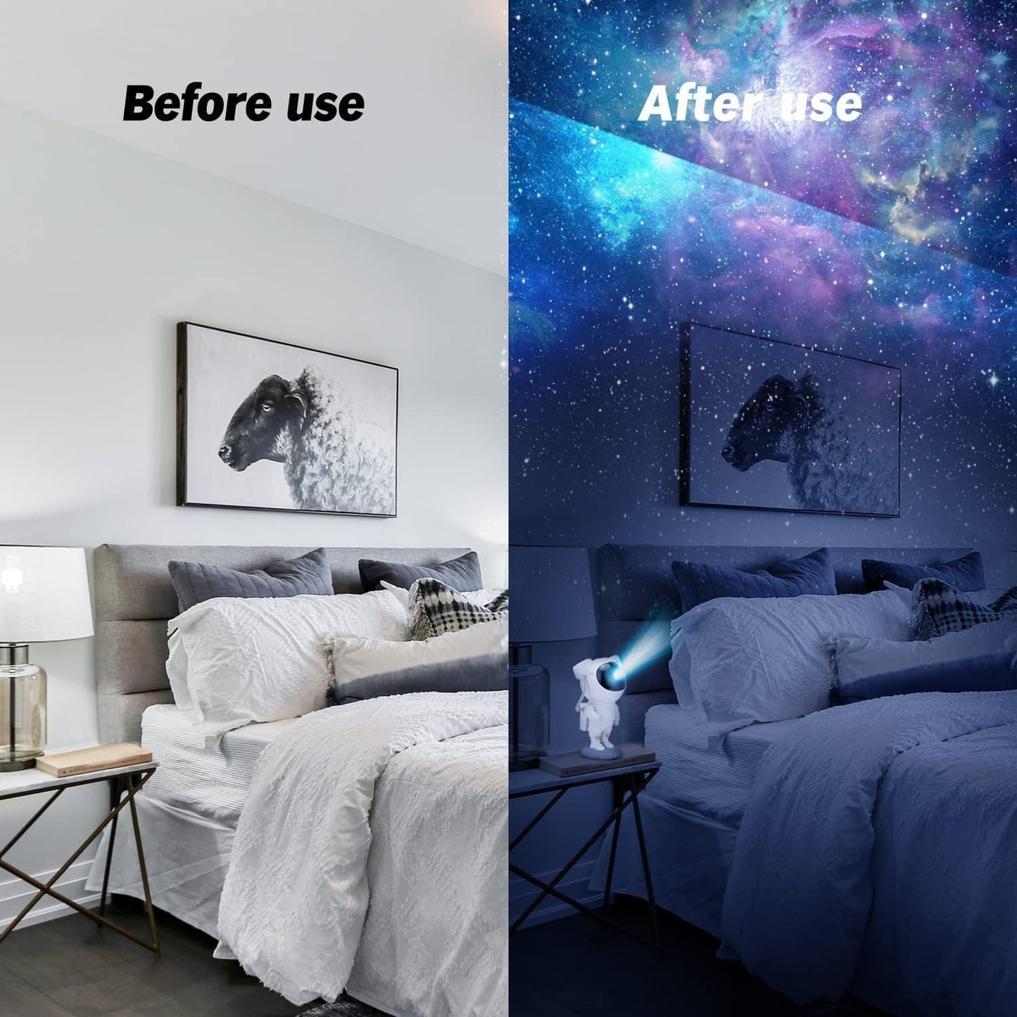 Astronaut Projector/ 360°Adjustable Design, Astronaut Nebula Galaxy Night Light Projector for Children Adults Baby Bedroom, Party Game Room.