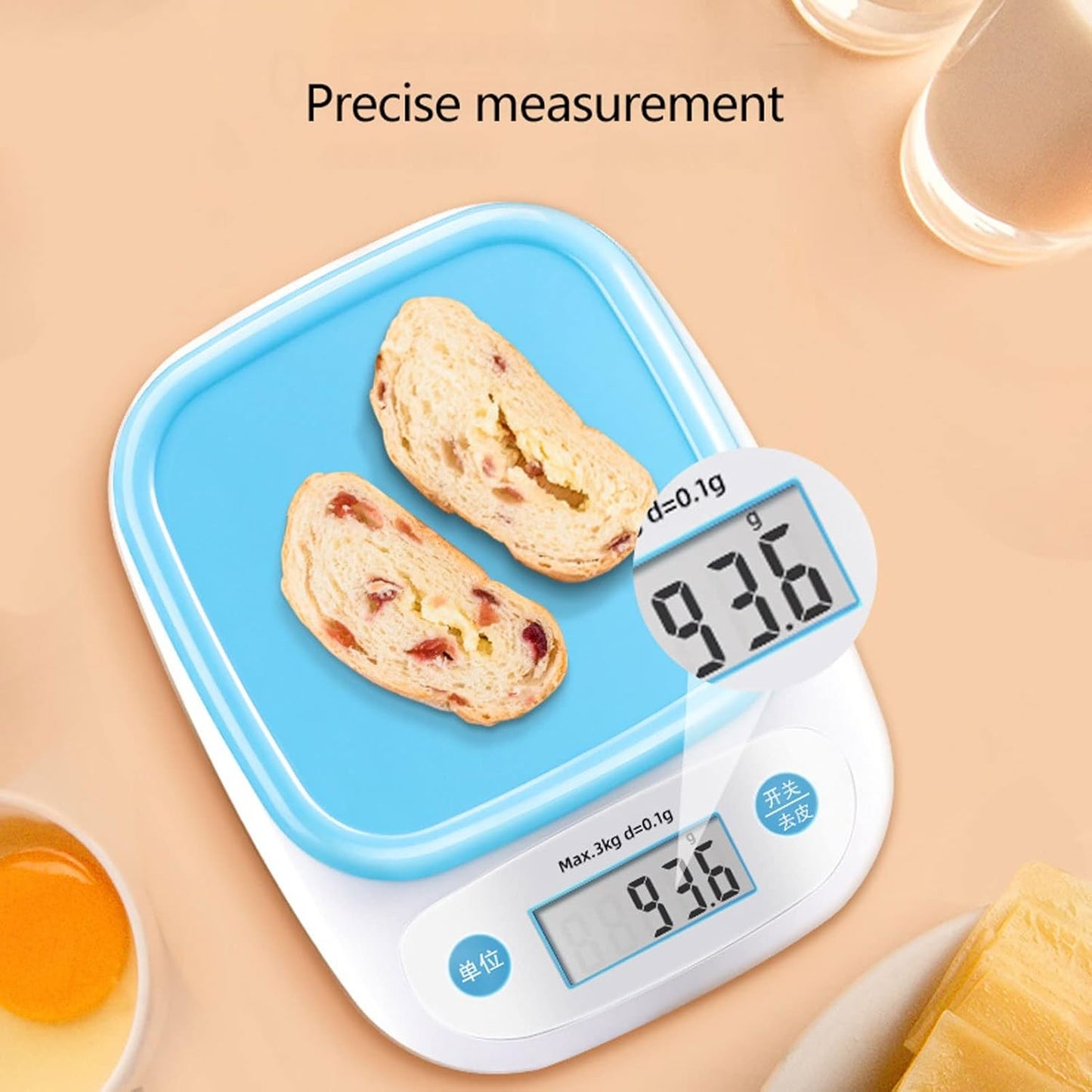 Electronic Food Scale/ Digital Kitchen Scale Multifunction Food Scale, Food Kitchen Scale With Bowl Touch Button, for Baking Kitchen Cooking, Capacity Scale kg Capacity Scale, Multicolor.