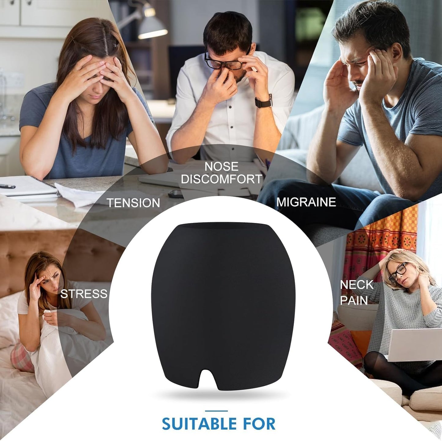Migraine Relief Cap,Stretchable Headgear for Cold & Hot Relax to Alleviate Headaches, Unscented, Use Without Power, Battery-Free - for Tension, Stress, Fever, Fatigue Relief, Stress, Multcolor.