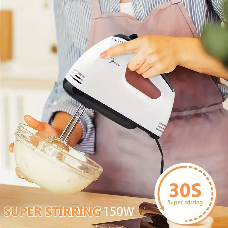 Super Hand Mixer/  Electric Baking Mixer, Stainless Steel Multi-Functional Egg Beater, Durable & Easy-Clean Kitchen Blender for Home Use, Multicolor.