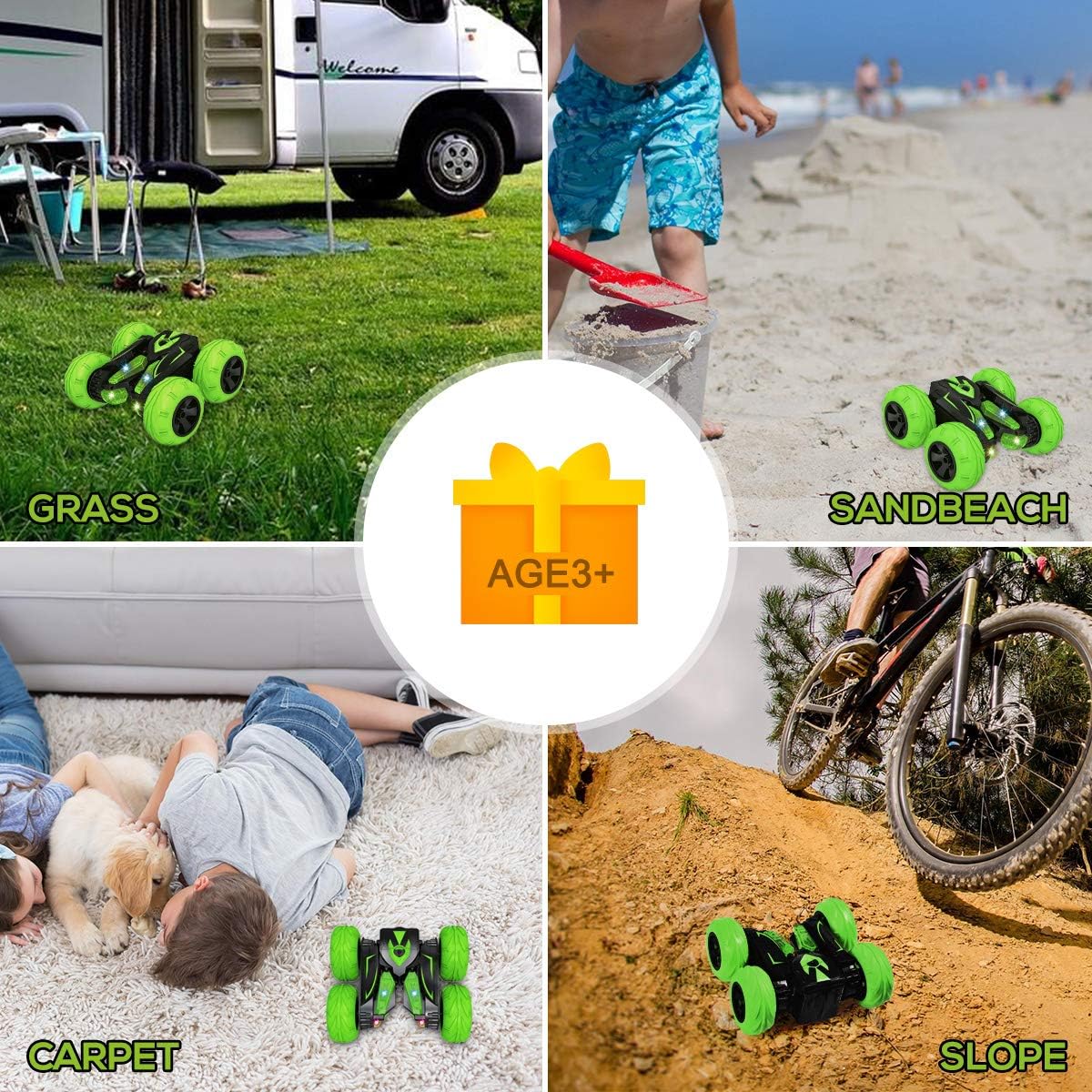 RC Stunt Car/ Strong Material &amp; Scratch-Resistant Tires, Long Distance &amp; Anti-Interference Transmitter, Long Endurance Rechargeable Battery, Multicolor.