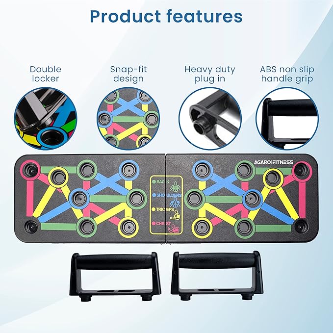 Push-Up Board/ Push Up Board Combo Pack for Men & Women - Abdominal Workout for Home & Gym Use,Foldable Body Building Push Up Rack Board, Multicolor.