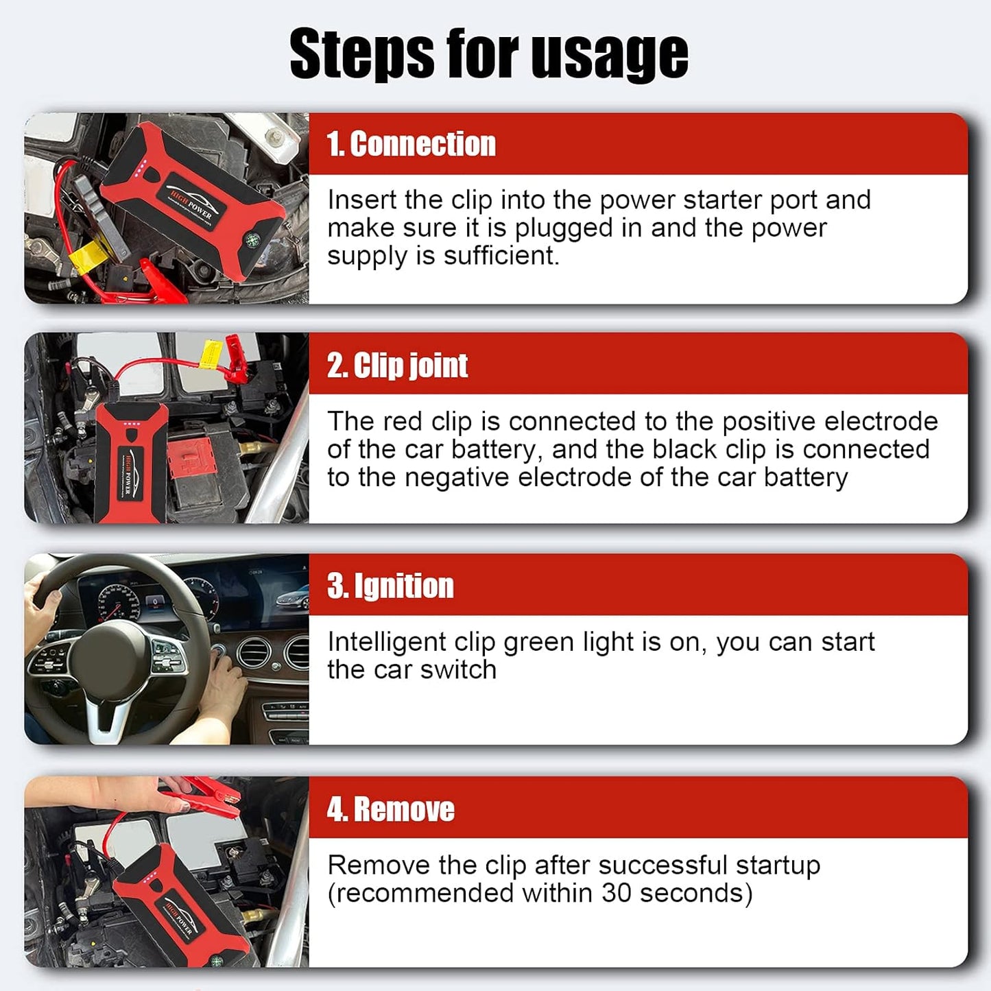 Jump Starter/ Emergency Charging, Versatile Use, Quick Solution, Cold-Resistant, Durable in Extreme Cold, Power Display, Advanced Safety Features, Multicolor.