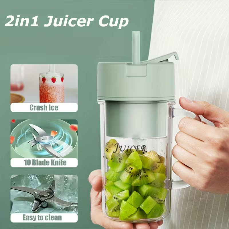 Crusher Juicer/ Portable Personal USB Electric Stainless Steel Fruit Juice Juicer, Cup Juicer, Blender, Juicer, Portable Straw Juicer, Portable Juice Blender, Multicolor.