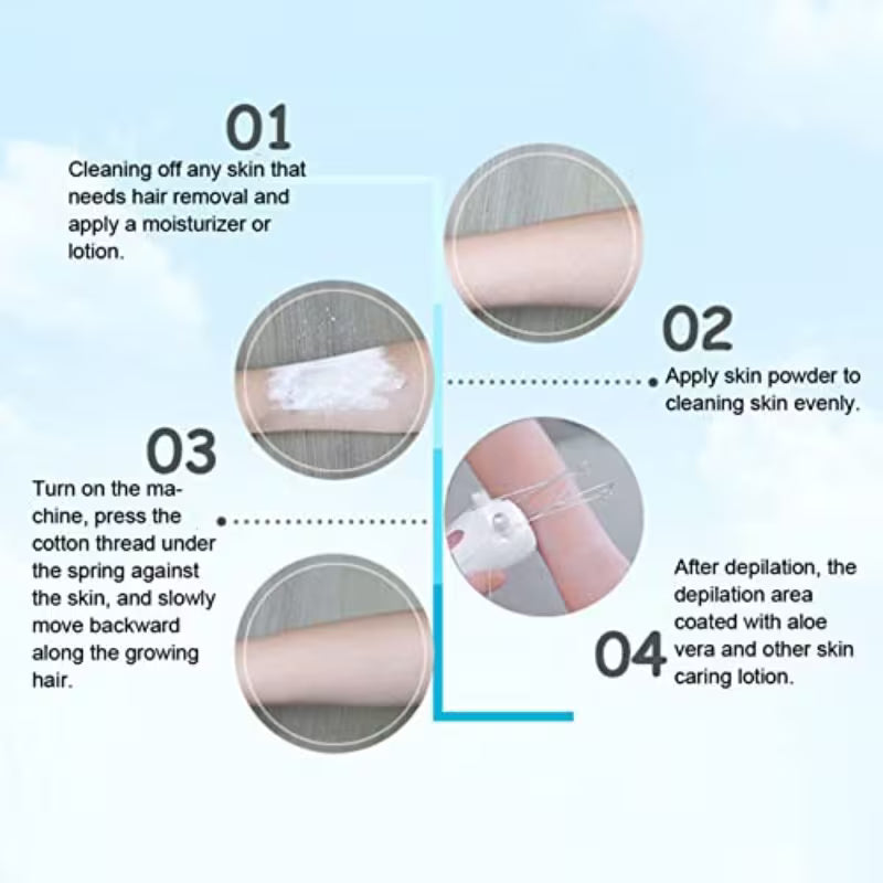 Electric Facial Threading Hair Removal/ Lady Facial threading Hair Remover for Women, Automatic Threader Machine Epilator for Fine Hairs on Face,Chin,Upper Lip, Arms, Multicolor.