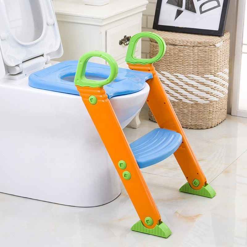 Children Toilet Ladder/ Potty Training Step Stool - Durable, Height-Adjustable Kids Toilet Ladder, Ideal for Early Bathroom Skills, Safe for Little Children, Multicolor.