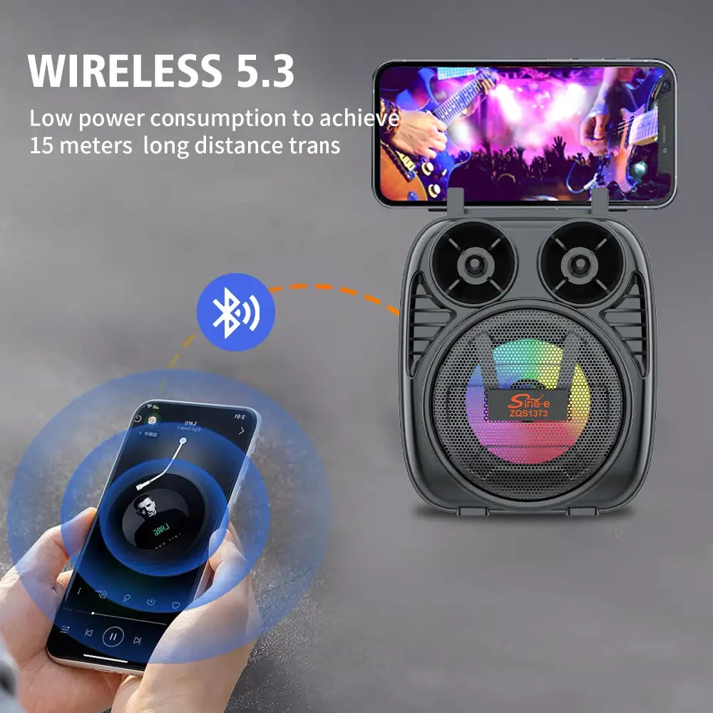 Outdoor Mini Speaker/ Bluetooth speaker Sound box high power bluetooth speakers handheld sound subwoofers for dancing, Multicolor.