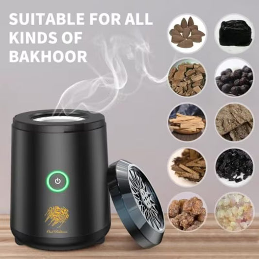 Bukhoor Perfume Dispenser Smart/ Smart Electric Bukhoor Burner & Aroma Diffuser - USB-Powered, Portable with Digital Display, Auto Shut-Off, Design.