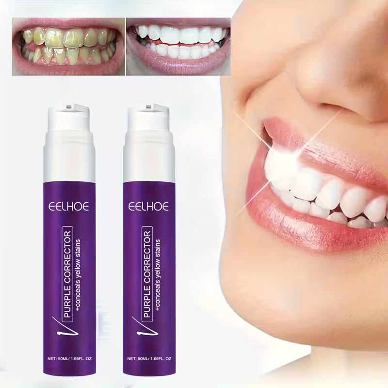 Purple Whitening Toothpaste/ Teeth Whitening Toothpaste - Deep Clean & Fresh Breath Toothpaste, Natural Pearl Essence for Dental Care, Whitening Toothpaste.