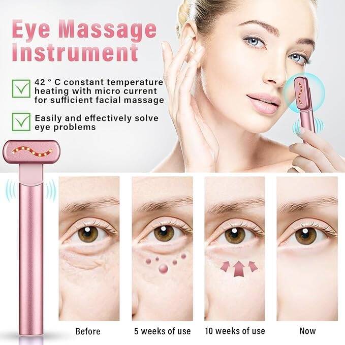 Eye Beauty Device/ Eye Beauty Device, Anti-Wrinkle Red&Blue Light Therapy Wand for Eyes and Face Facial Wand Face Lift, Portable Skincare Wands for Radiant Skin On The Go, Multicolor.