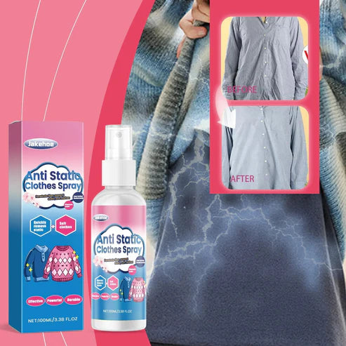 Anti Static Spray 100ml/ Home Clothing Anti-Static Spray - Reduces Wrinkles and Smoothens Fabrics, Makes Clothes Softer & Prevents Static Cling, Fabric Care, Laundry Essentials.