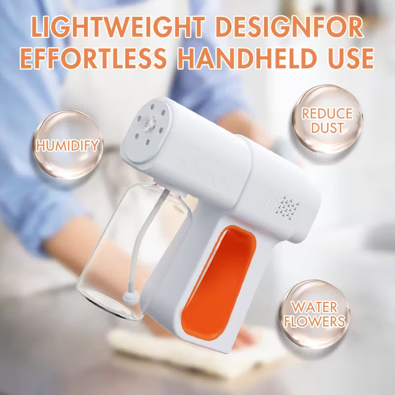Nano Spray Disinfectant Mist Gun/ Ecolyte+ Handheld Rechargeable for Home, 380ml Tank For Extended Use Without Frequent Refills, Office, School or Garden, Multicolor.