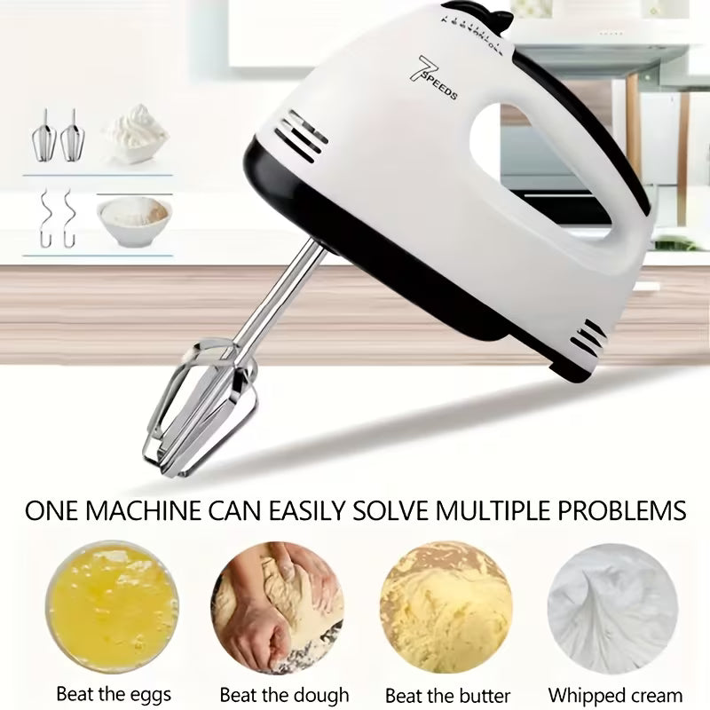 Super Hand Mixer/  Electric Baking Mixer, Stainless Steel Multi-Functional Egg Beater, Durable & Easy-Clean Kitchen Blender for Home Use, Multicolor.