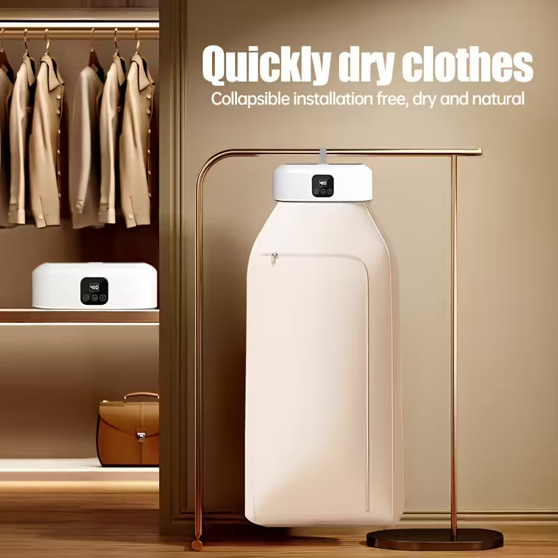 Electric Clothes Drying Machine/ Portable Clothes Dryer, Mini Foldable Laundry Dryers with Remote Control & Dry Bag, Multicolor.
