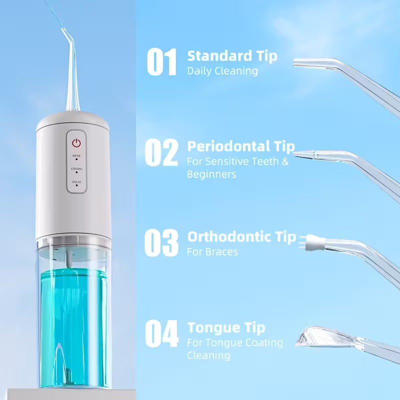 Portable Oral Irrigator/  360° Rotatable Nozzles, USB Charging, Lithium Battery, Suitable for Men and Women's Daily Dental Care & Gum Cleaning, Multicolor.